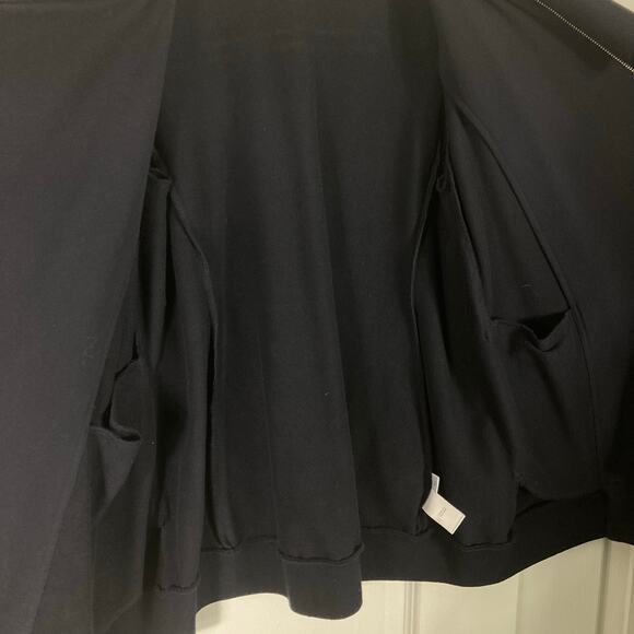 Nwot SABA Jacket Cardigan XS Black Open 2-Zip-Collar Drape Pocket Cotton Long-Sl - Picture 8 of 13